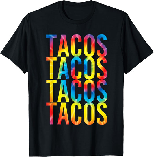 Retro Tacos Vintage Tie Dye Taco Tuesday Mexican Tee T-Shirt