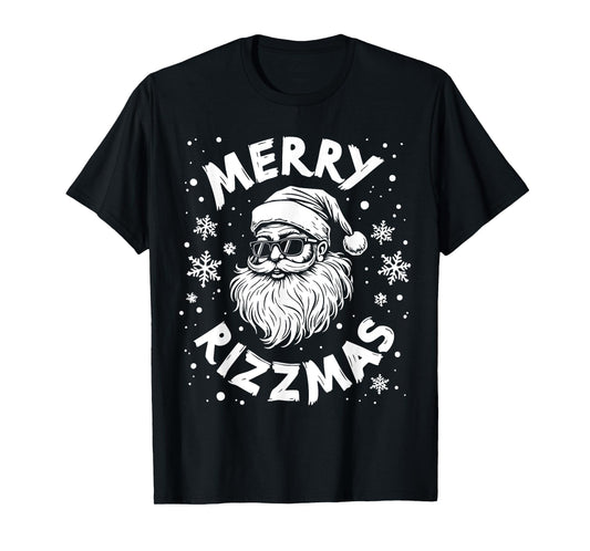 Merry Rizzmas Kids Teens School Funny Christmas Santa Claus T-Shirt