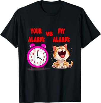 Clock vs Cat Mom Cute Cat Lover House Cat midnight meowing T-Shirt