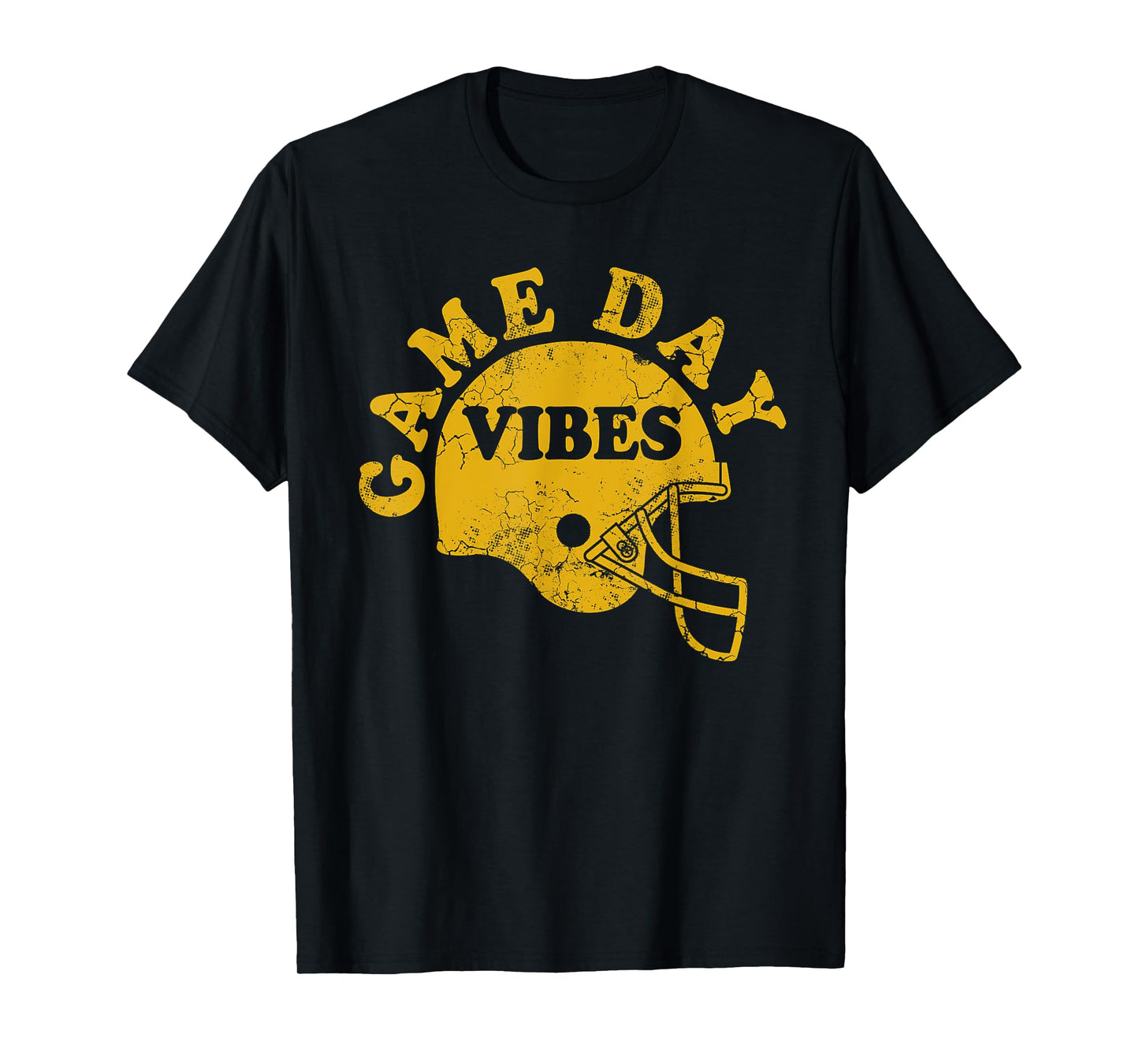 Football Game Day Vibes Yellow Helmet Men Women Kids Boys T-Shirt