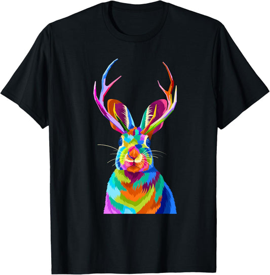 Retro Vintage Jackalope Fun Cute Rabbit Animal Lover Graphic T-Shirt