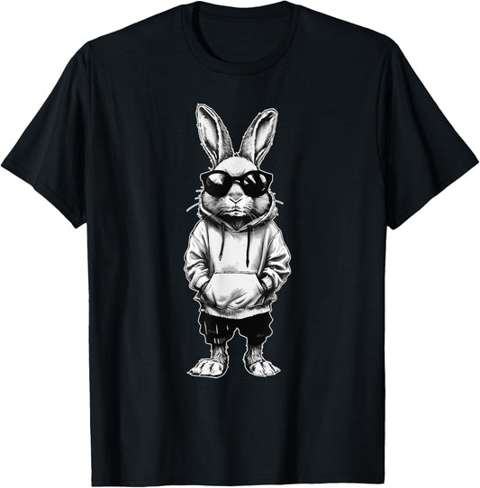 Bunny Face With Sunglasses Easter Day for Boys Men Kids T-Shirt