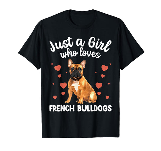 Funny French Bulldog Art For Women Girls Frenchie Bulldog T-Shirt