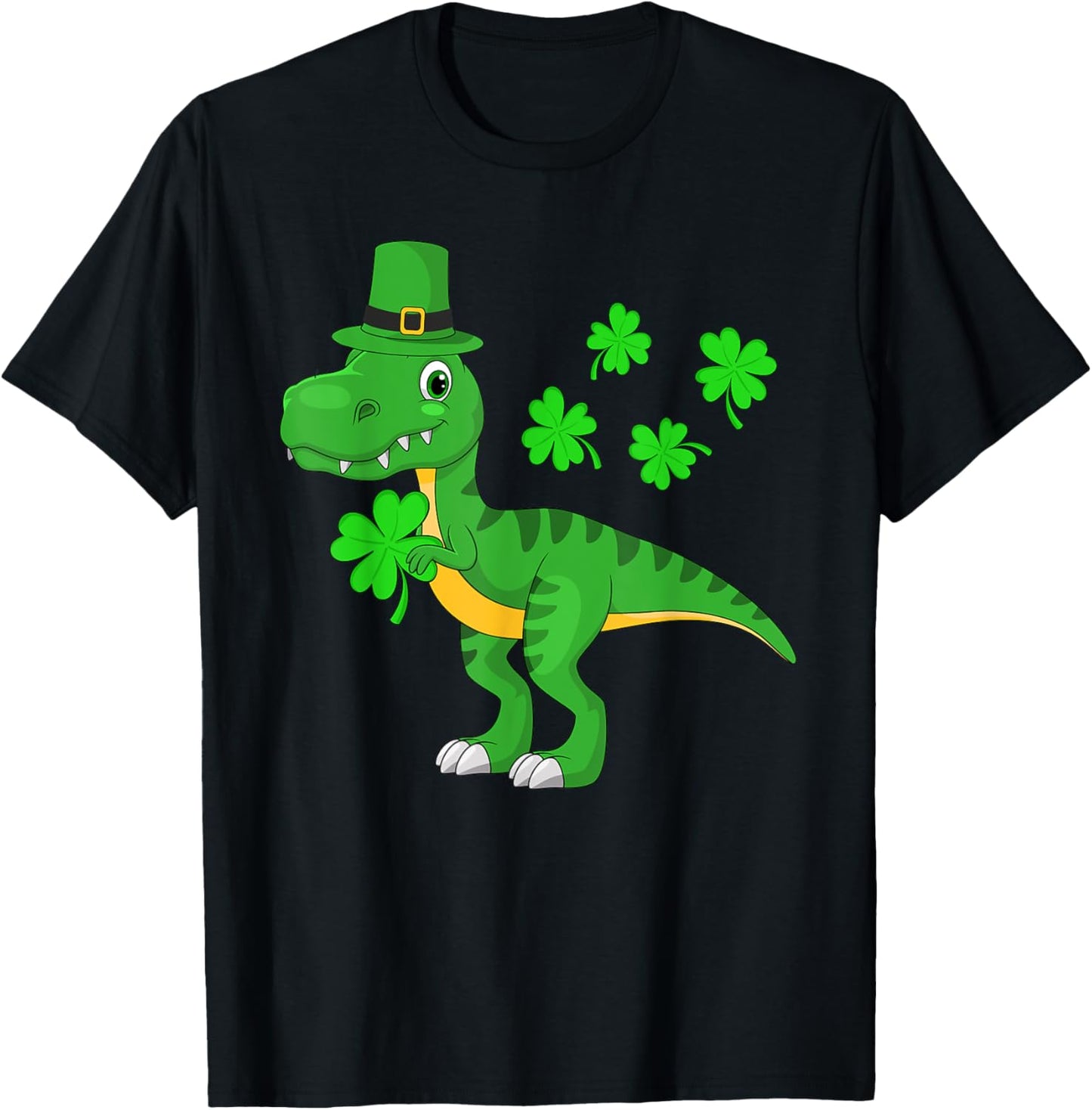 St Patricks Day Dinosaur Shamrock Leprechaun Hat Kids Boys T-Shirt