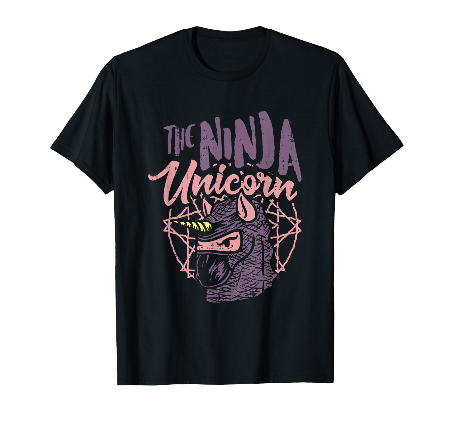 The Ninja Unicorn - Fantasy Assassin with stabbing Horn T-Shirt