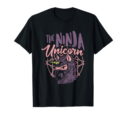 The Ninja Unicorn - Fantasy Assassin with stabbing Horn T-Shirt