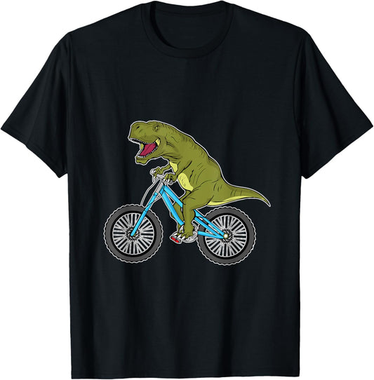 Funny Dinosaur Lover Kids Bicycle T Rex Dinosaur T-Shirt