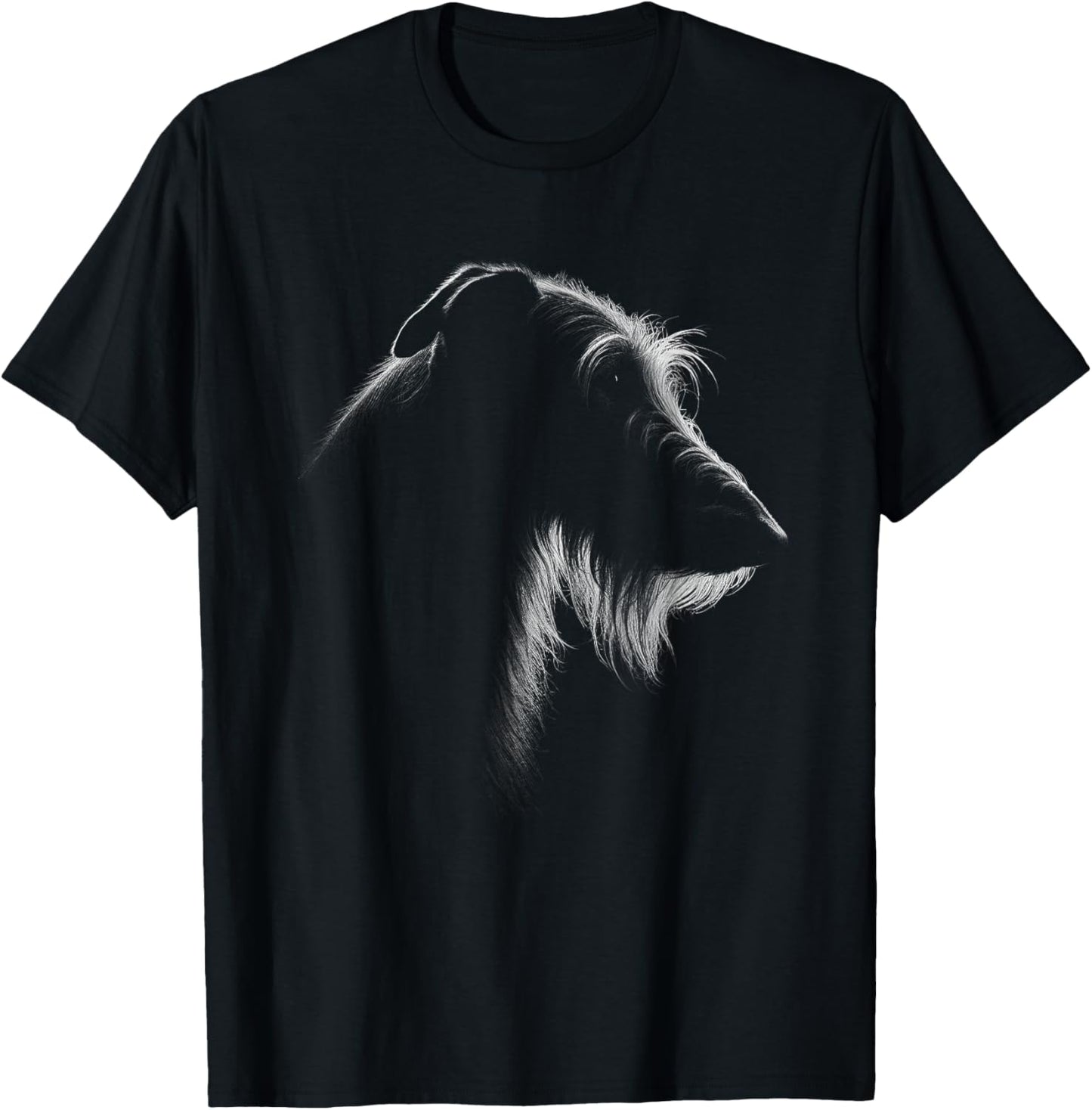 Irish Wolfhound Dog Face Art Design T-Shirt