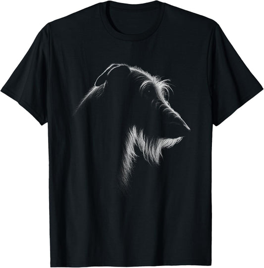 Irish Wolfhound Dog Face Art Design T-Shirt