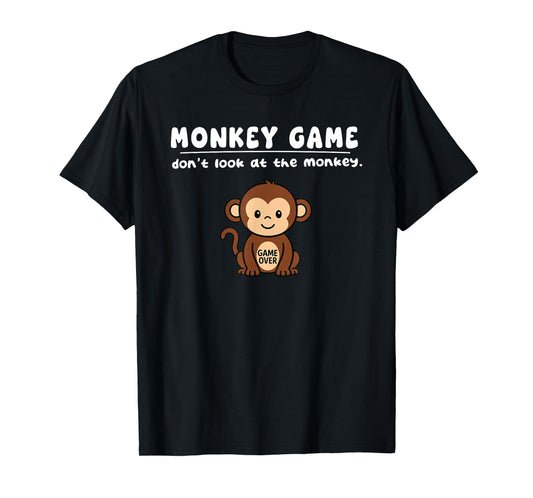 Funny Monkey Game Dont Look Game Over Boys Girls Kids T-Shirt