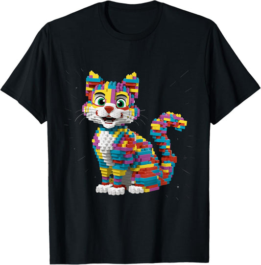Master Builder Kids Building Blocks Cat Brick Builder T-Shirt
