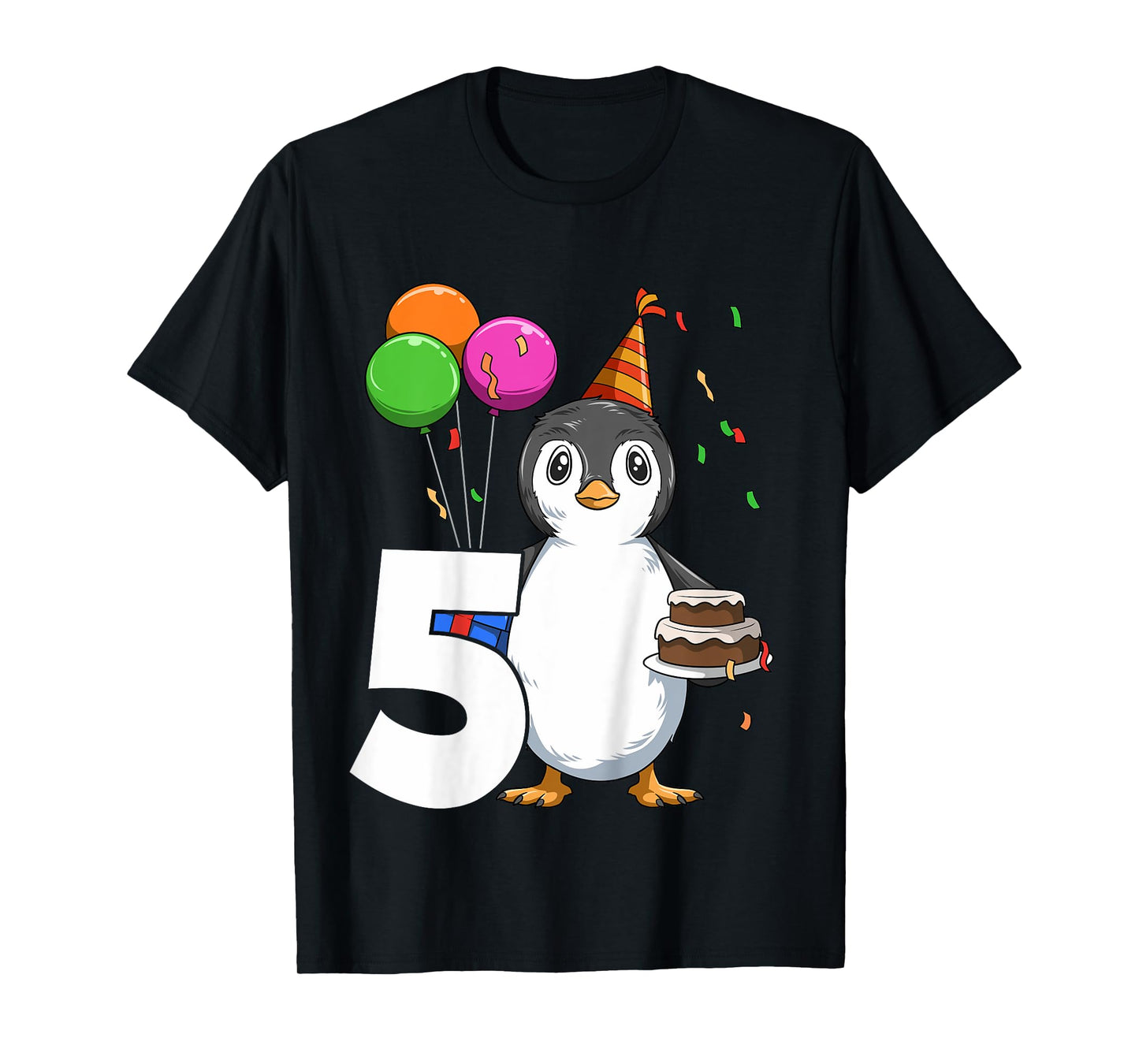 Penguin Birthday 5 Penguin 5th Birthday Outfit Penguin Party T-Shirt