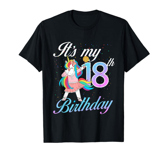 It's My 18th Birthday Unicorn 18 Years Old Bday T-Shirt