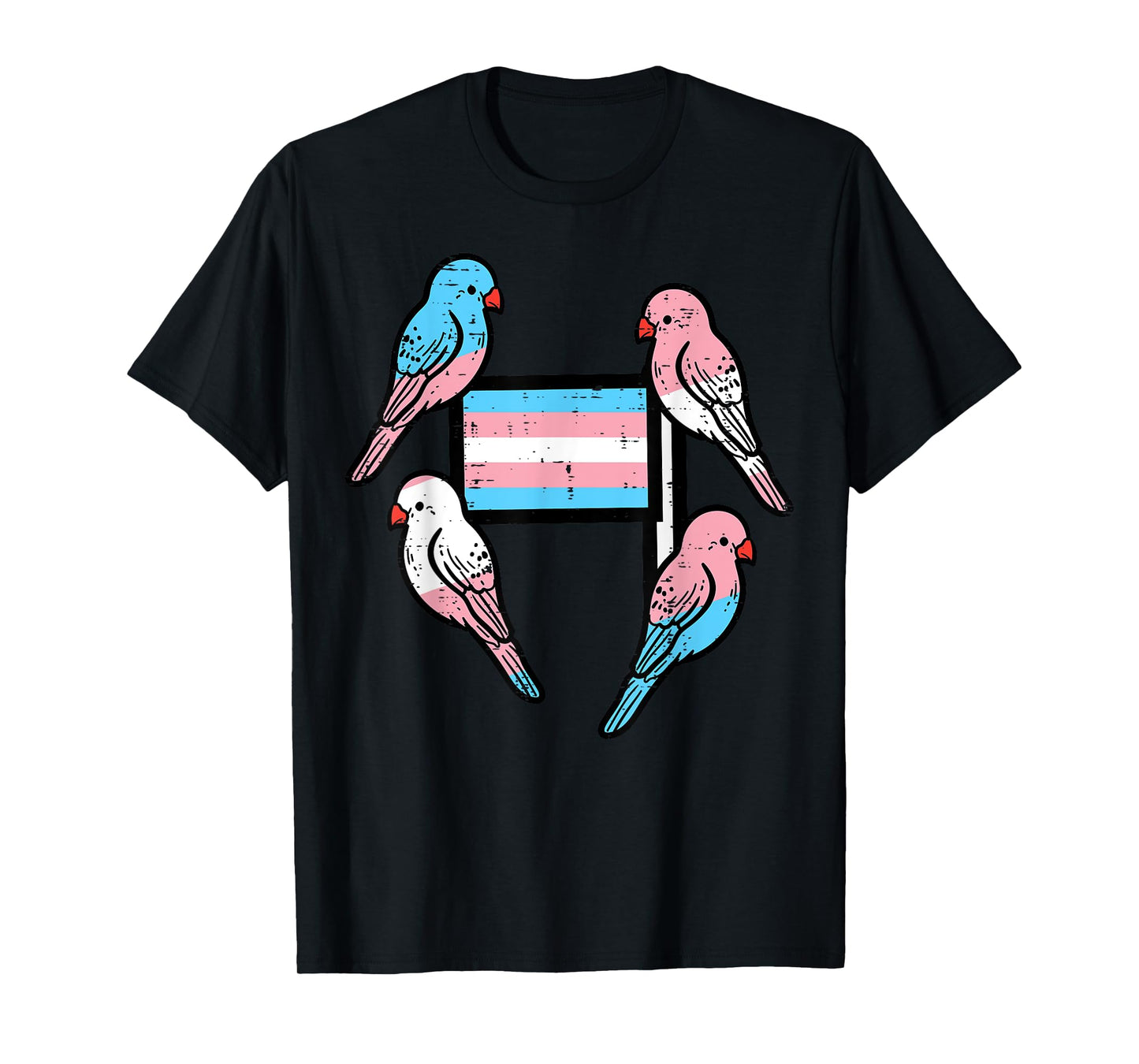 Trans Flag Birds Transgender Pride Lgbtq Ally Men Women Kids T-Shirt
