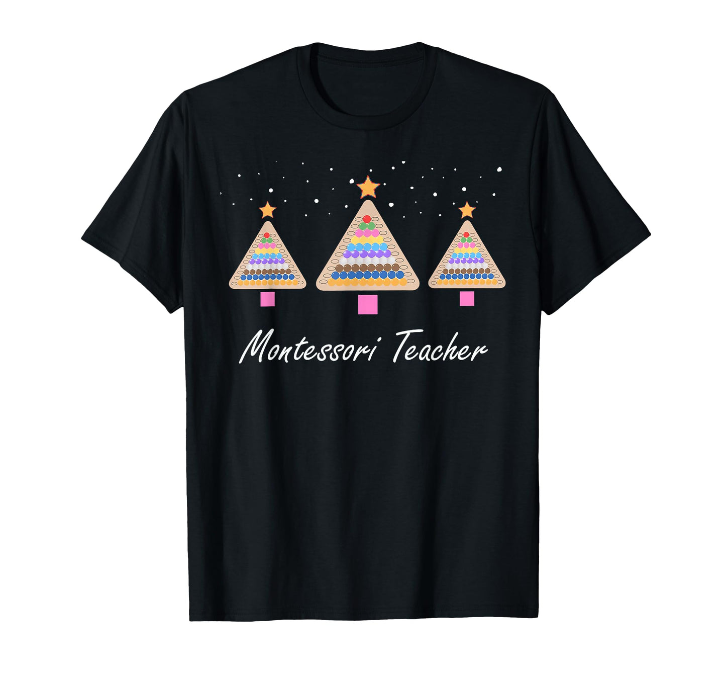 Christmas Montessori Teacher Xmas Tree Teaching School T-Shirt