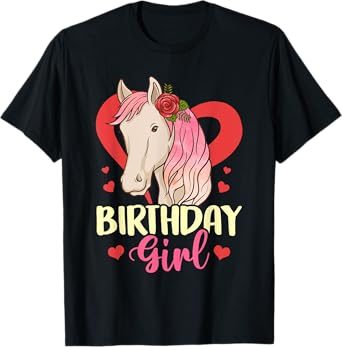 Birthday Girl Horse Party Gift Family T-Shirt