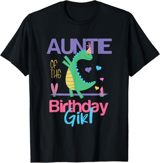 Auntie Of The Birthday Girl Dinosaur Theme Matching Family T-Shirt