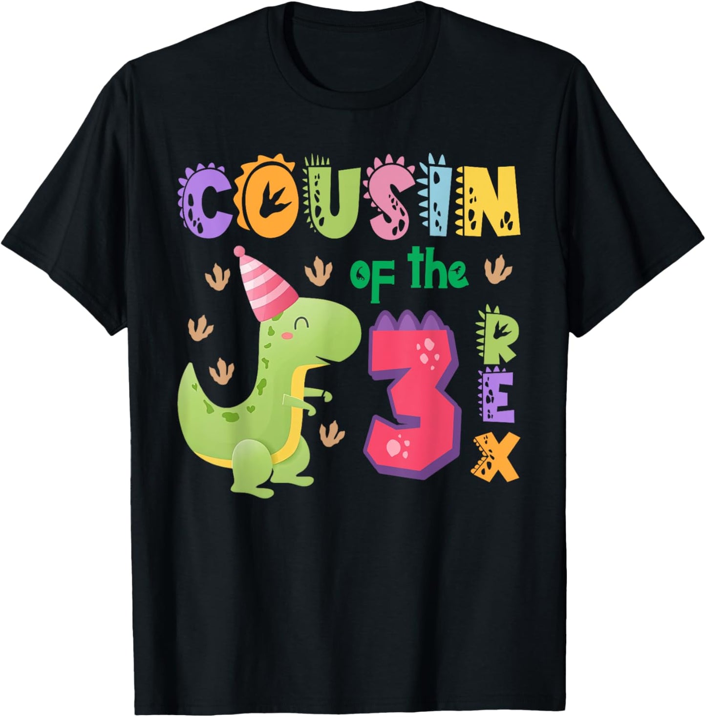 Cousin of the Three Rex Birthday Dinosaur Family Matching T-Shirt