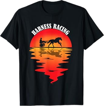 Harness Racing Trotting Horse Racing Vintage Sunset Racer T-Shirt