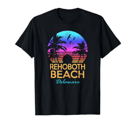 Rehoboth Beach Delaware Summer Vacation Retro Vintage Sunset Men Women Kids T-Shirt
