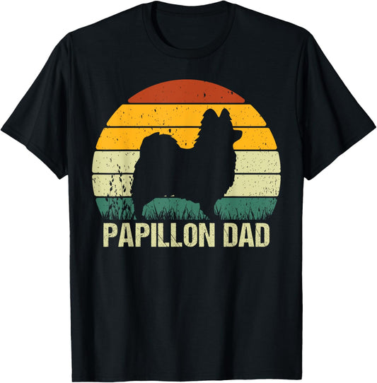 Papillon Gift for Dog Fathers Day Dog Owner Pet Papillon Dad T-Shirt
