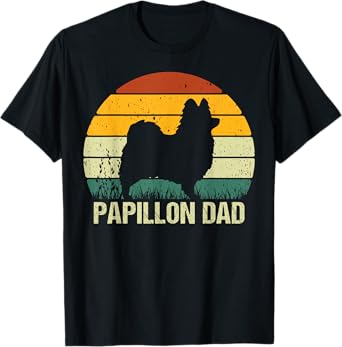 Papillon Gift for Dog Fathers Day Dog Owner Pet Papillon Dad T-Shirt for Men Women