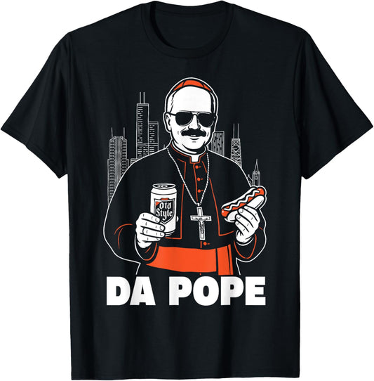Da Pope Chicago Pope Leo XIV Hot Dogs Beef Burgers T-Shirt