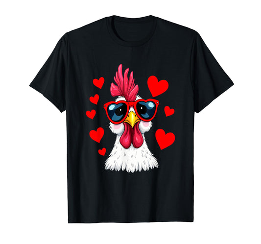 Funny Chicken Valentines Day Heart Chicken Couple T-Shirt