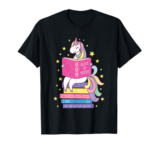 Reading Library Unicorn Read Books Lover Reader Gift T-Shirt