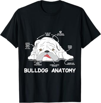 English Bulldog Anatomy Bully Dog Pet Owners Men Women Kids T-Shirt