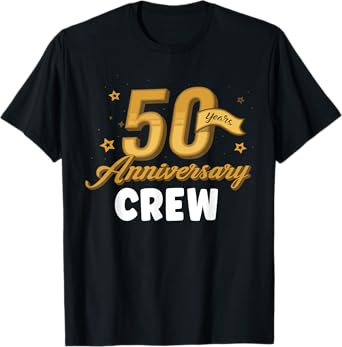 50th Anniversary 50 years of Marriage Golden Wedding Crew T-Shirt