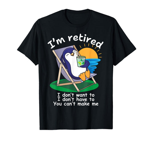 Funny Retired 2025 Penguin Vacation Retirement Party Outfit T-Shirt