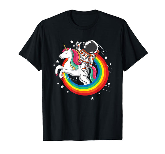 Astronaut Unicorn Space Galaxy Magical Rainbow T-Shirt