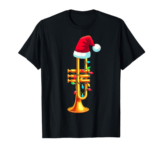 Santa Trumpet Musician Music Lover Xmas Christmas Party Tee T-Shirt