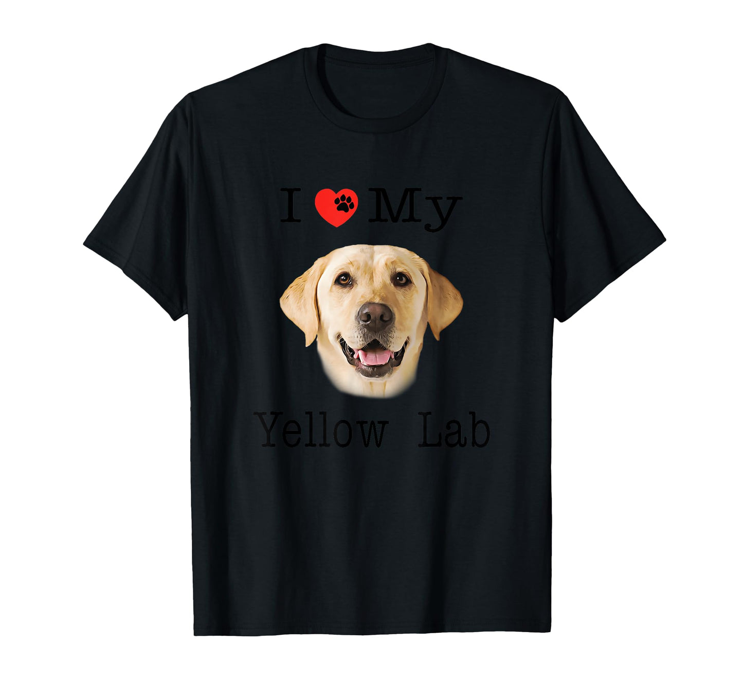 I Heart Love My Yellow Lab Portrait of Labrador Face T-Shirt