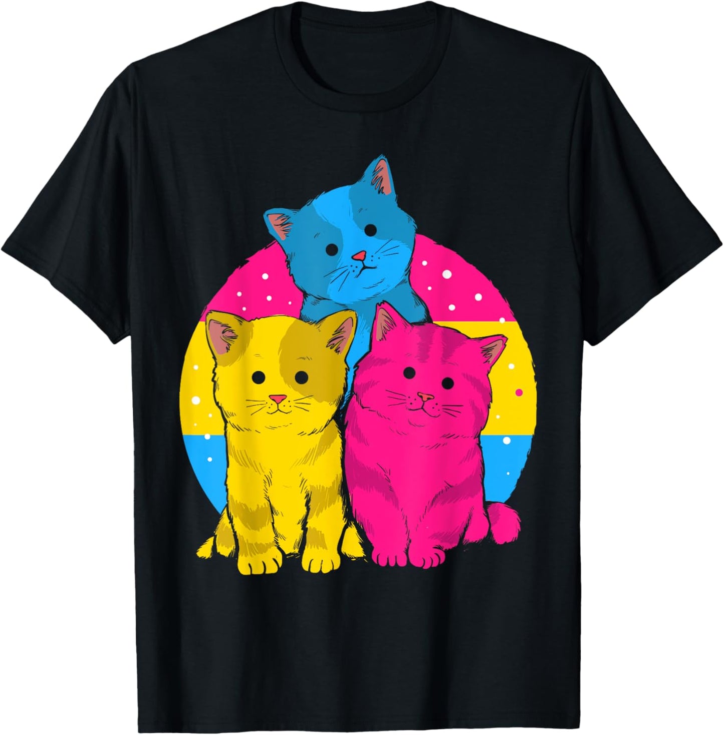 LGBTQ Pansexual Pride Cute Kawaii Cats Gift Queer Pansexual T-Shirt