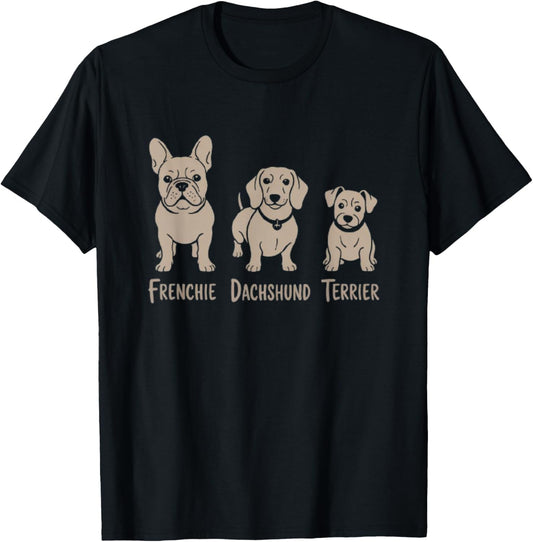frenchie dachshund terrier womens T-Shirt