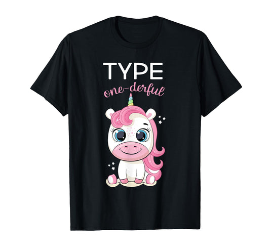 Type One-derful Diabetes Awareness T1D Unicorn Diabetes Sock T-Shirt