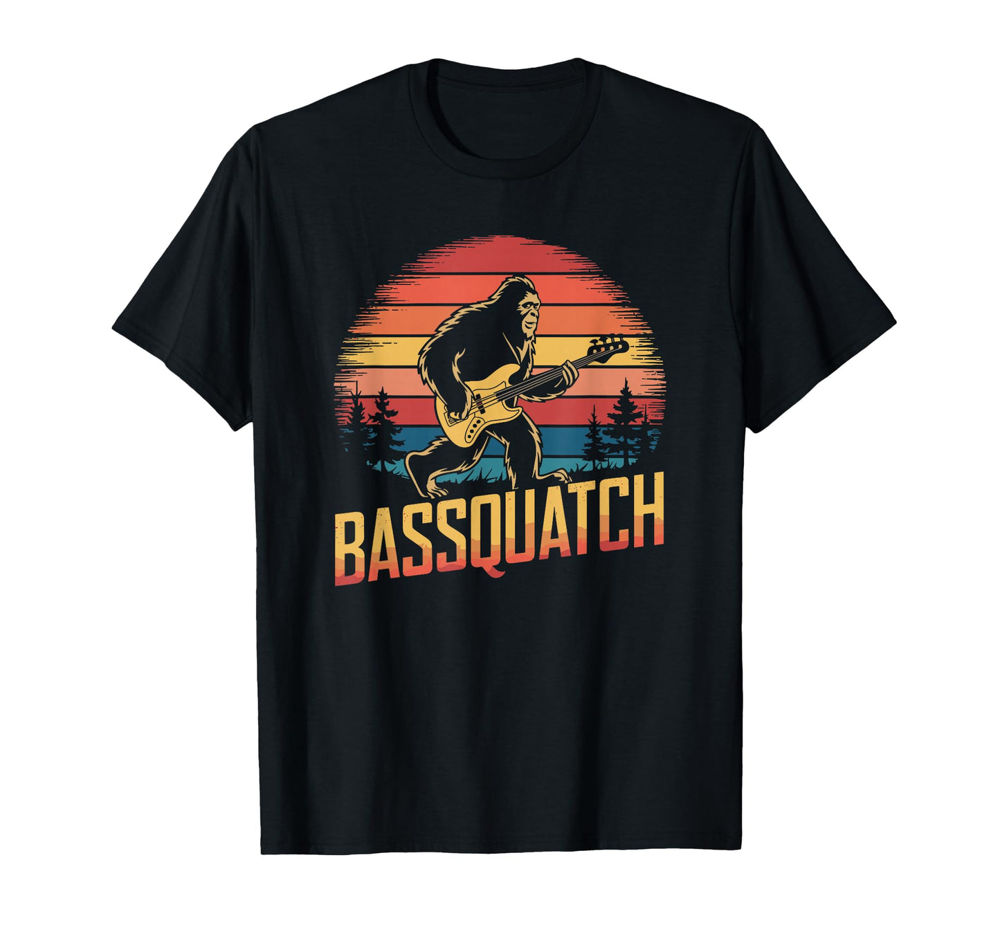 Bassquatch, Retro Bigfoot Bass Guitar Sasquatch T-Shirt