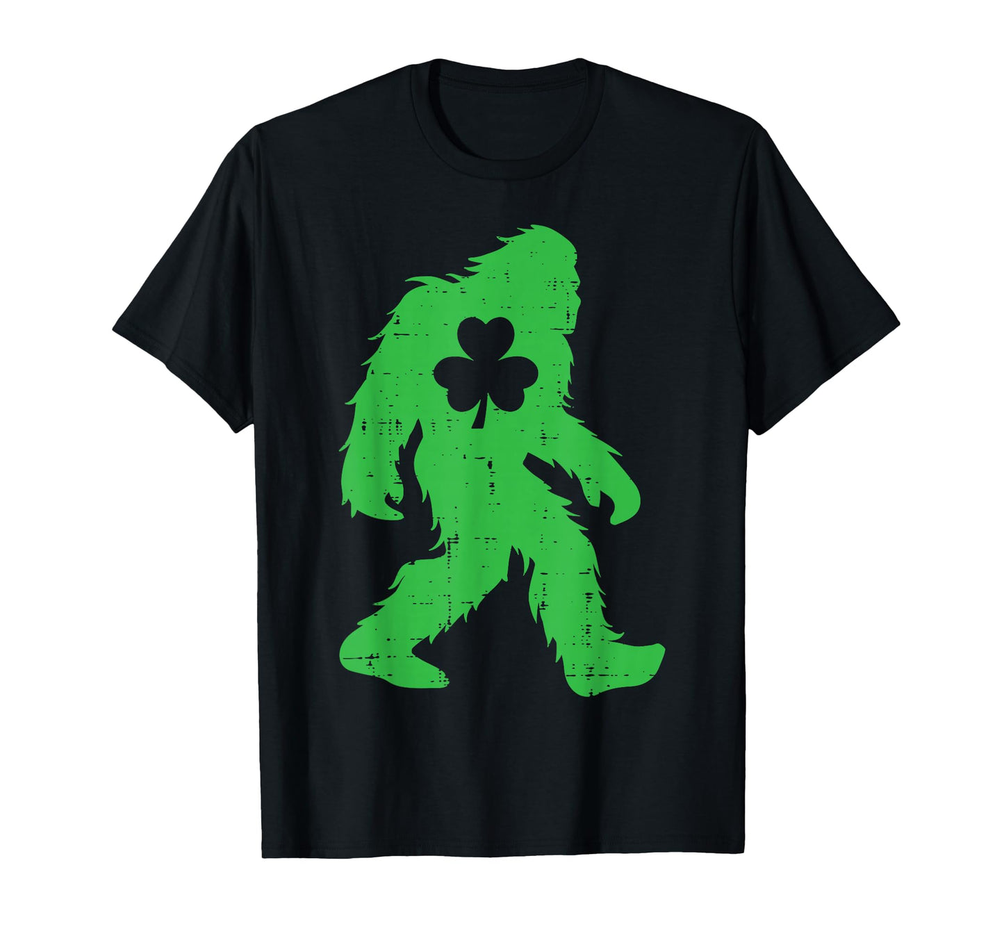 St Patricks Day Bigfoot Sasquatch Shamrock Men Women Kids T-Shirt