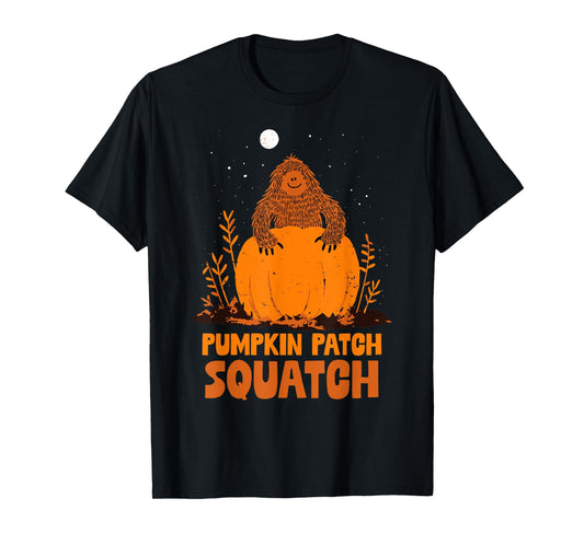 Pumpkin Patch Squatch Bigfoot Halloween Fall Kids Sasquatch T-Shirt