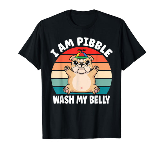 I am Pibble Wash My Belly Funny Bulldog Meme Kids T-Shirt
