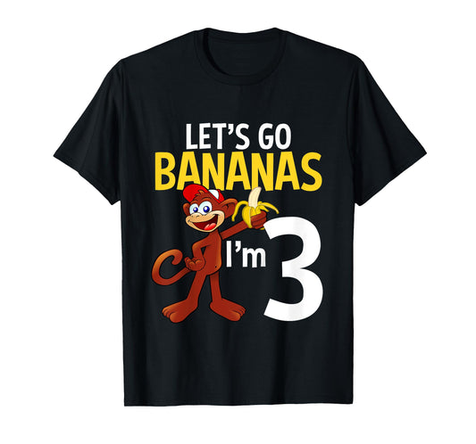 3 Year Old Monkey Birthday Party Zoo Animal Theme 3rd Gift T-Shirt