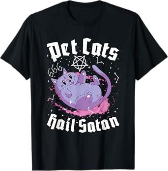 Pet Cats Hail Satan Kawaii Satanic Cat Astrology Witchcraft T-Shirt