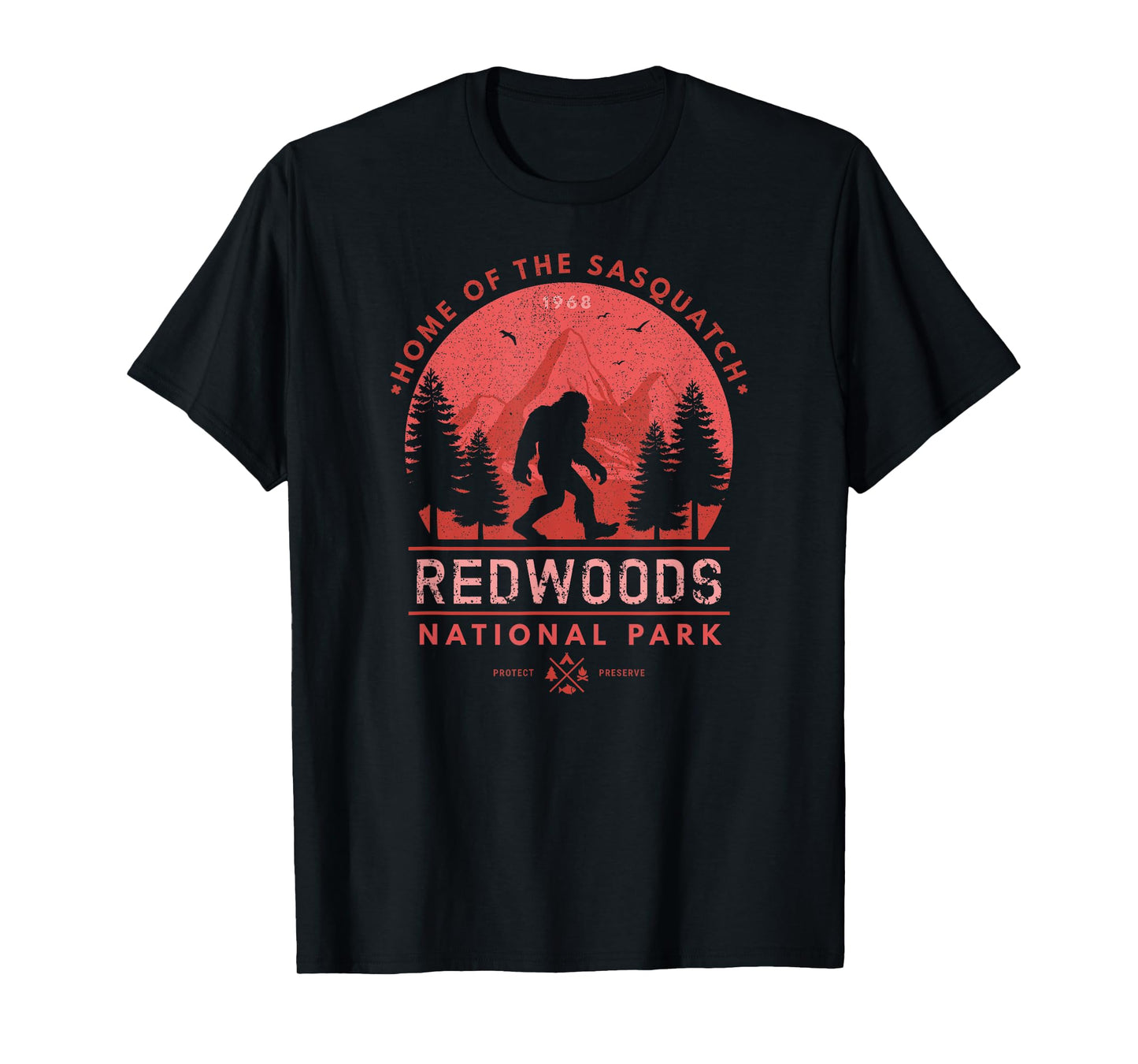 Bigfoot Redwoods Wilderness T Shirt California Sasquatch