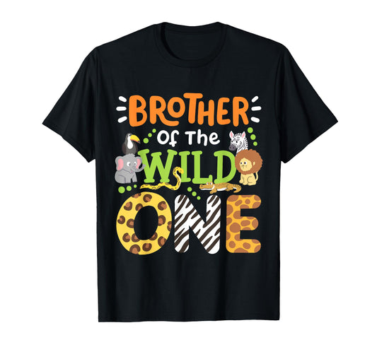 Brother Of The Wild One Kids Boys Safari Zoo Birthday Family T-Shirt
