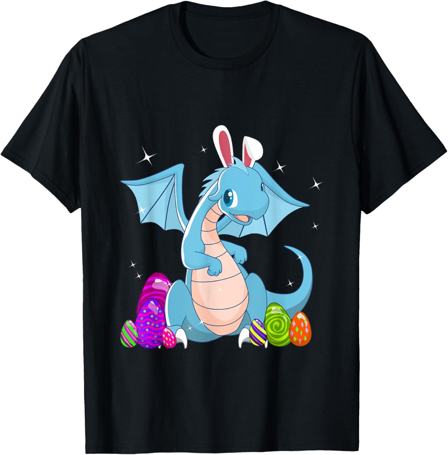 Easter Dragon Holiday Bunny Ears and colored eggs T-Shirt