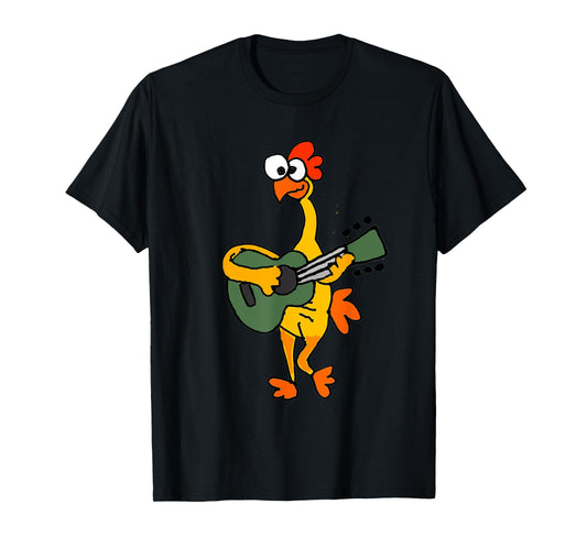 SmileteesMusic Funny Rubber Chicken Playing Guitar T-shirt T-Shirt