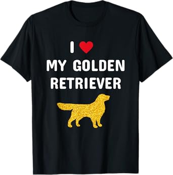 I Heart Love My Golden Retriever T-Shirt T-Shirt