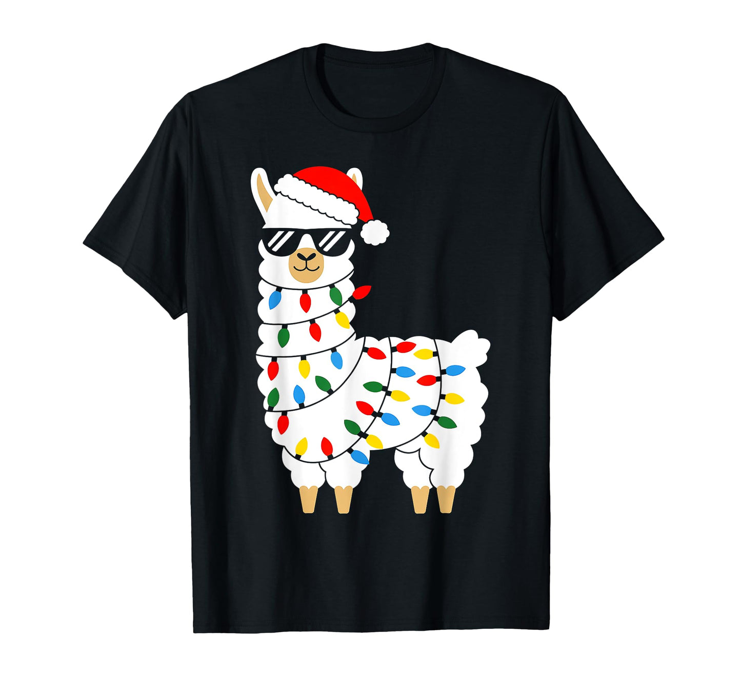 LLama Christmas Lights Alpaca Llama Funny Family Xmas Pajama T-Shirt